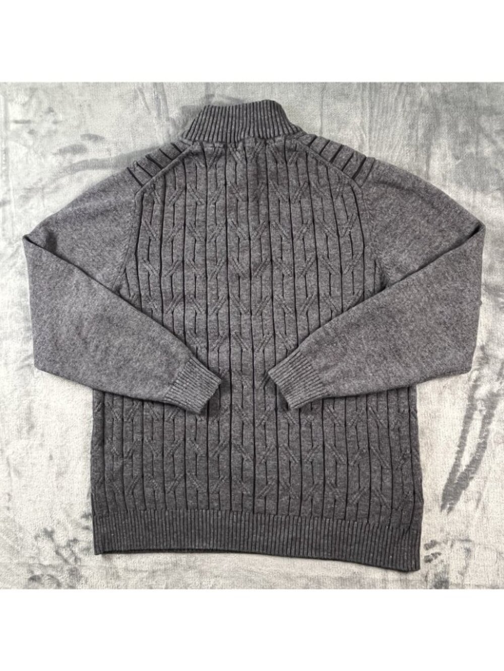 Tommy Bahama Sweater Gray 1/4 Zip Cable Knit 100% Cotton Mens XL Casual - Picture 4 of 9
